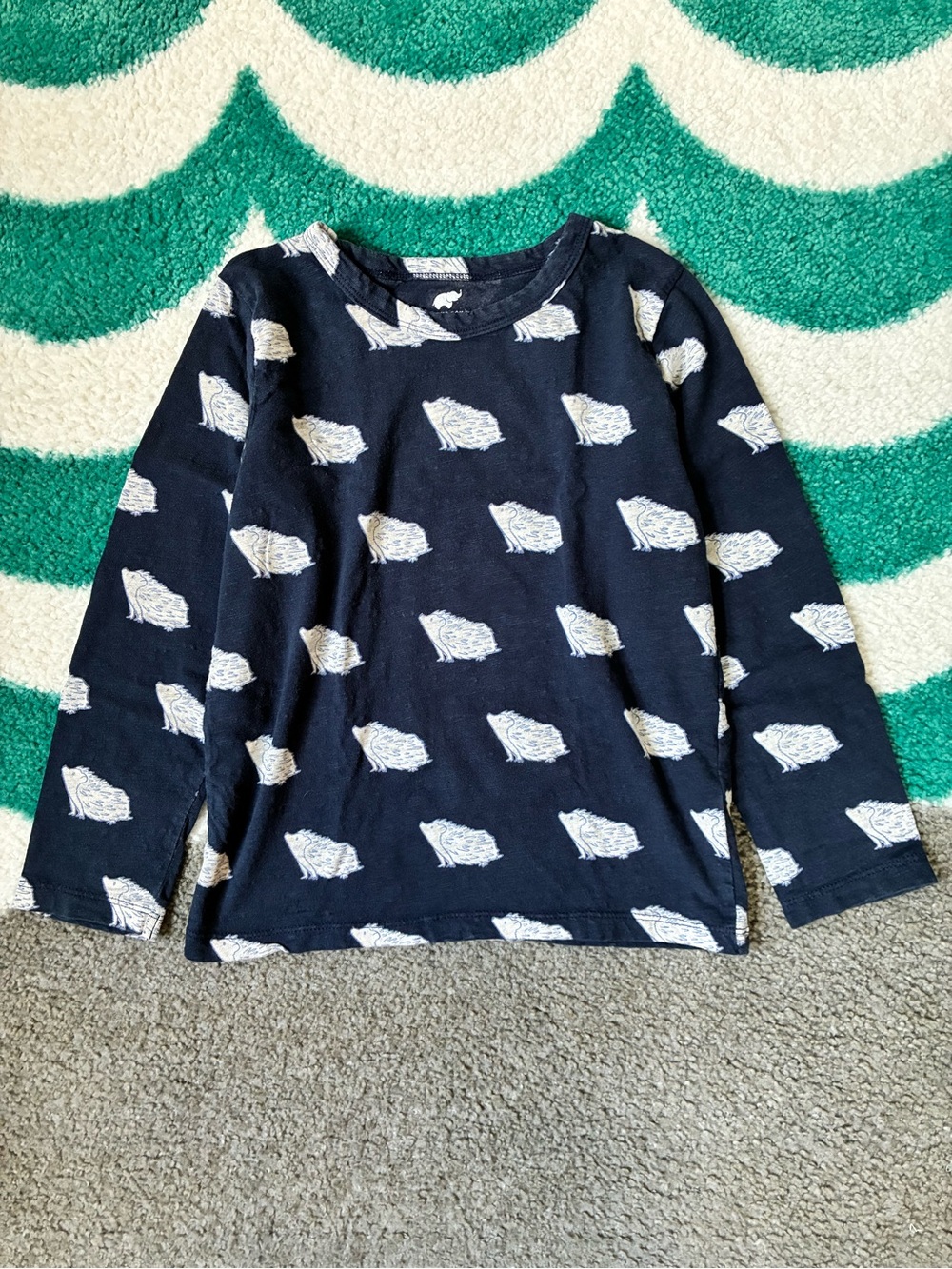 Monica + Andy Hedgehog Slub Tee (Navy/White) Size 8